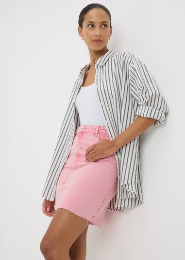 Pink Denim Mini Skirt