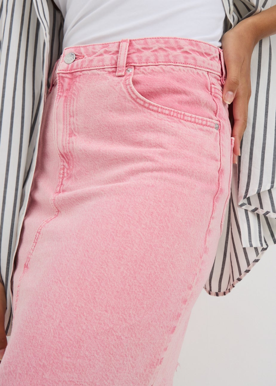 Pink Denim Mini Skirt