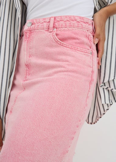 Pink Denim Mini Skirt