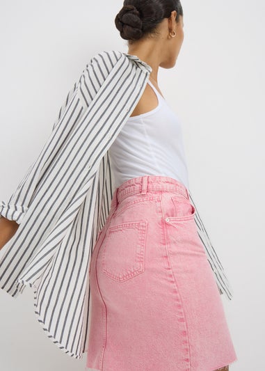 Pink Denim Mini Skirt