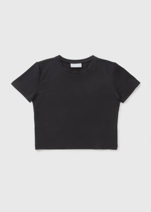 Girls Black Sculpt T-Shirt (7-15yrs)
