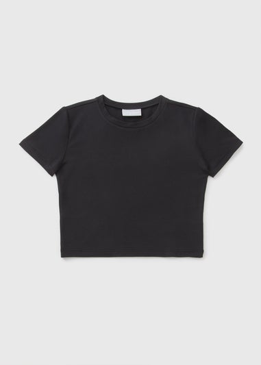 Girls Black Sculpt T-Shirt (7-15yrs)