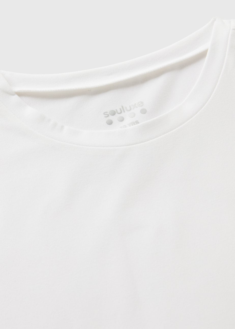 Girls White Soft Touch T-Shirt (7-15yrs)