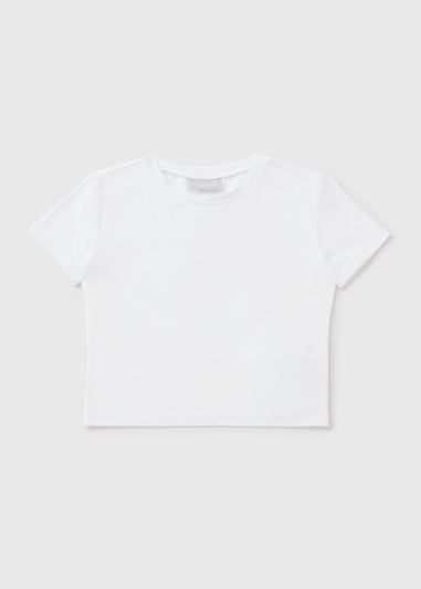 Girls White Soft Touch T-Shirt (7-15yrs)