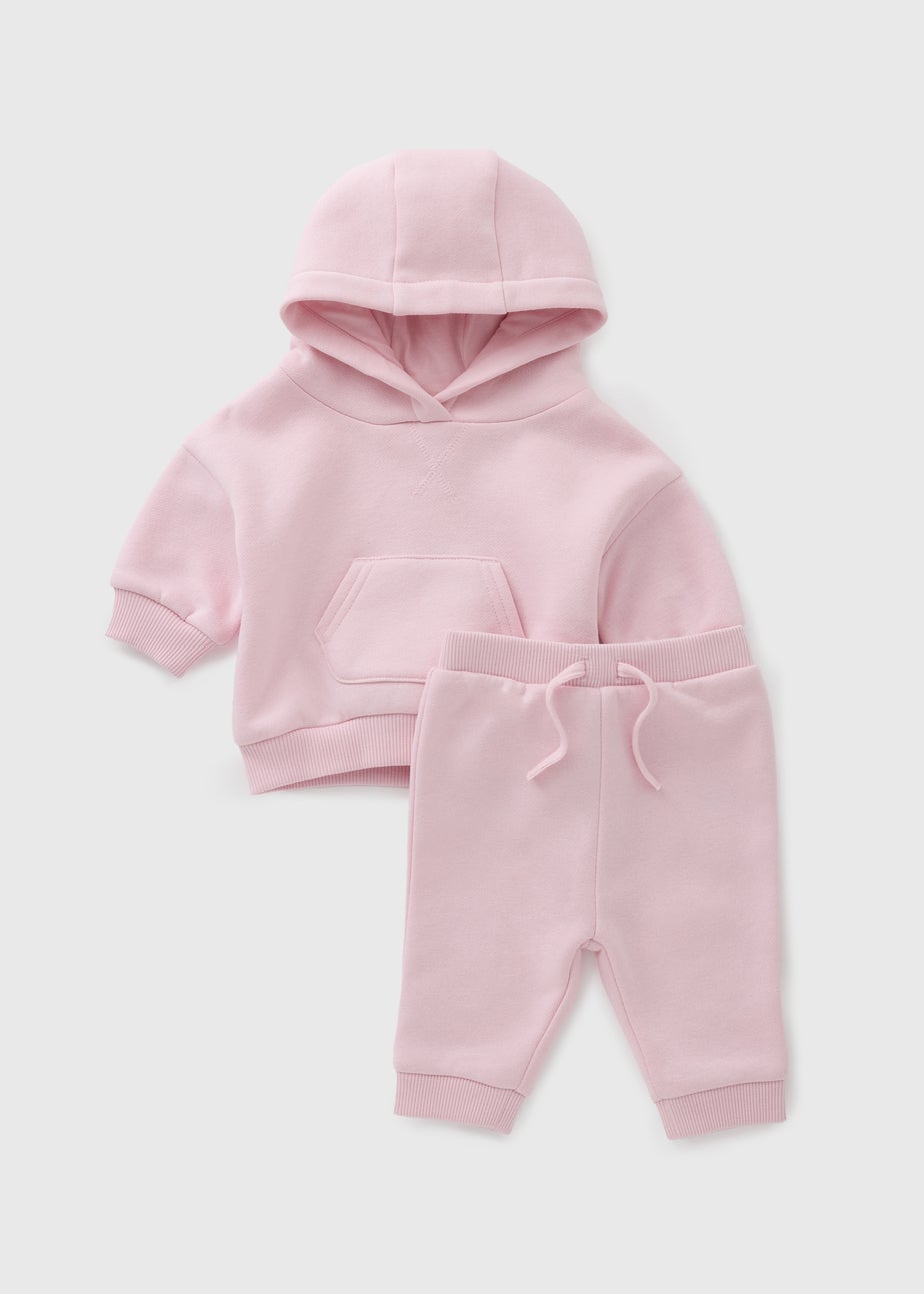 Baby Pink Hoodie & Joggers Set (Newborn-23mths)