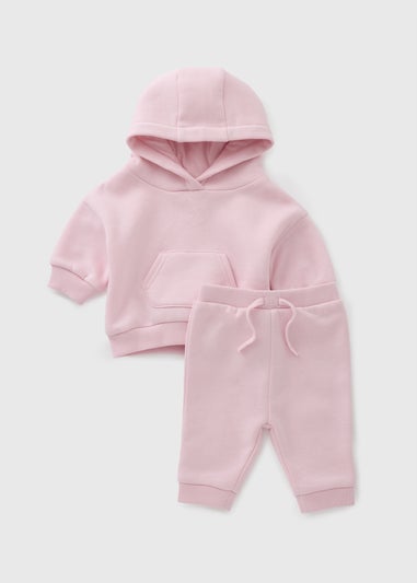 Baby Pink Hoodie & Joggers Set (Newborn-23mths)