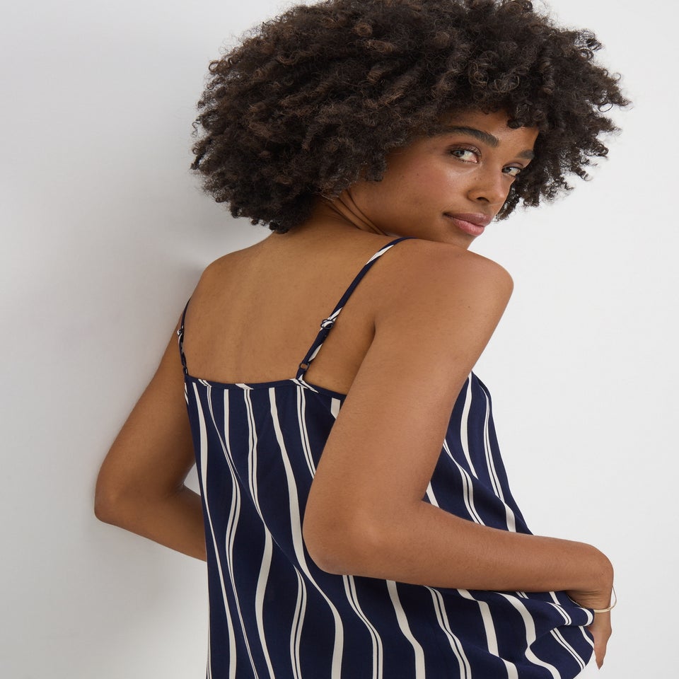 Navy Stripe Cami Top