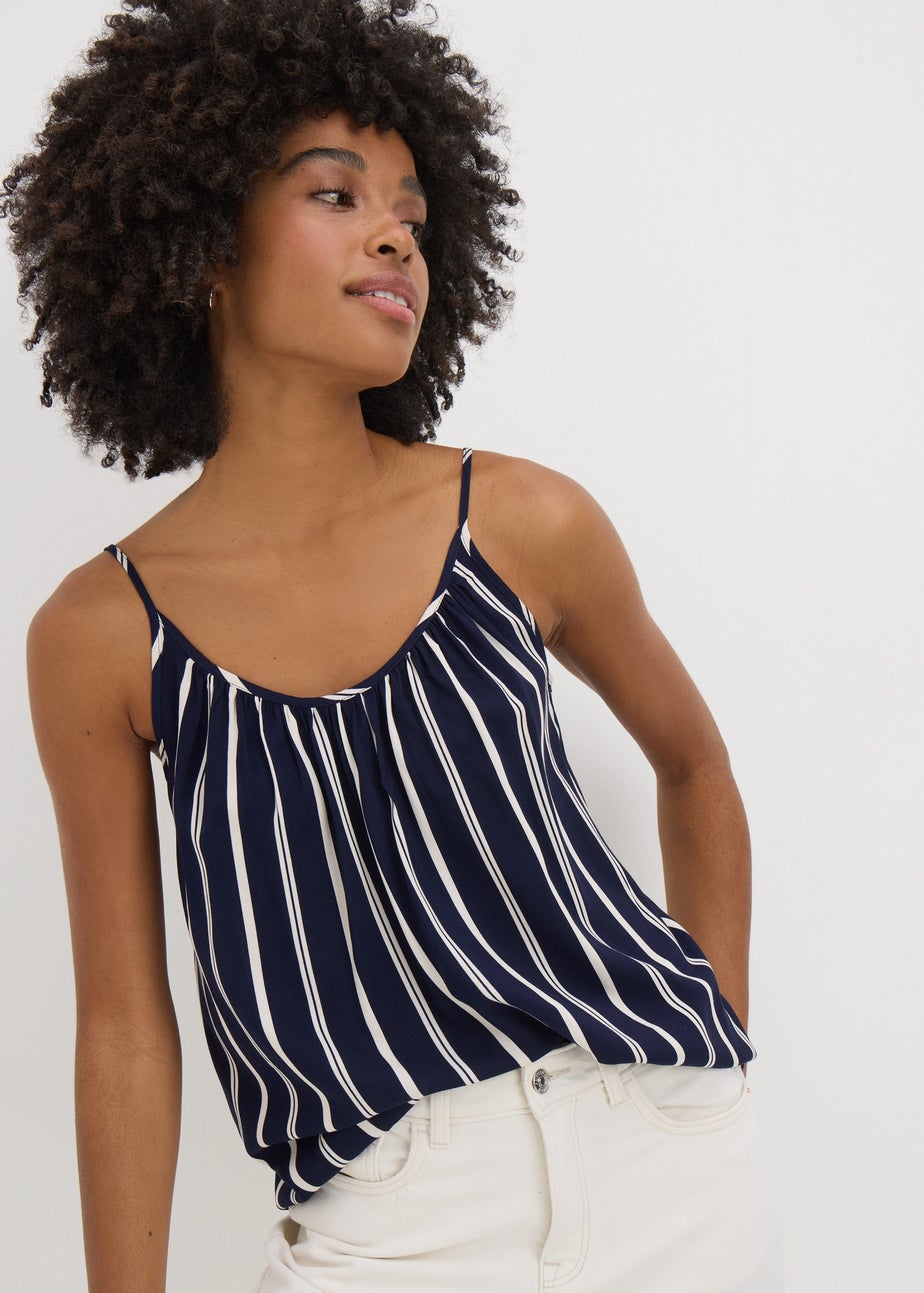 Navy Stripe Cami Top