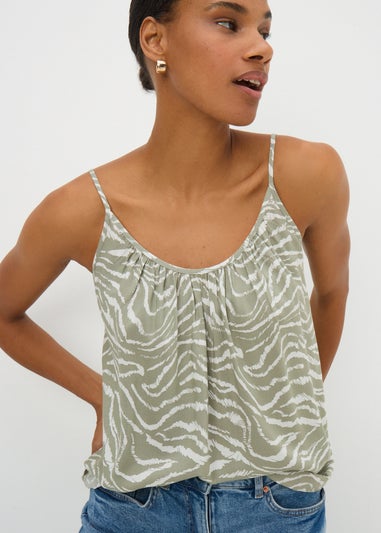 Sage Green Zebra Print Cami Top