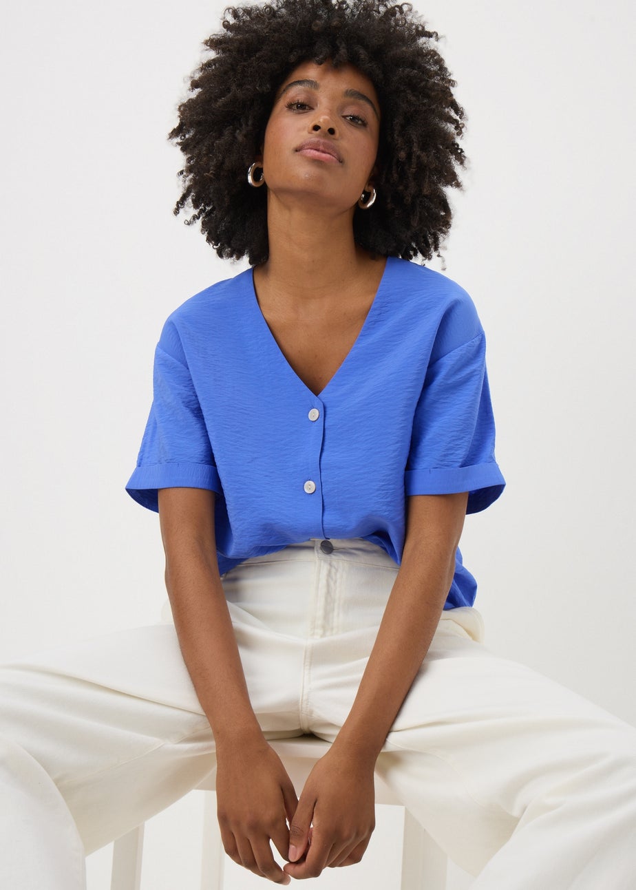 Blue V Neck Airflow Shirt