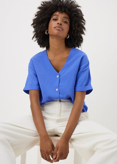 Blue V Neck Airflow Shirt