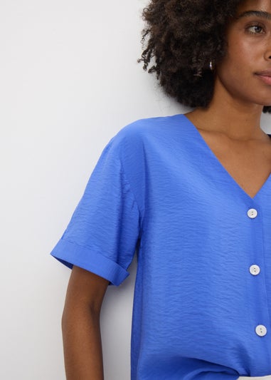 Blue V Neck Airflow Shirt
