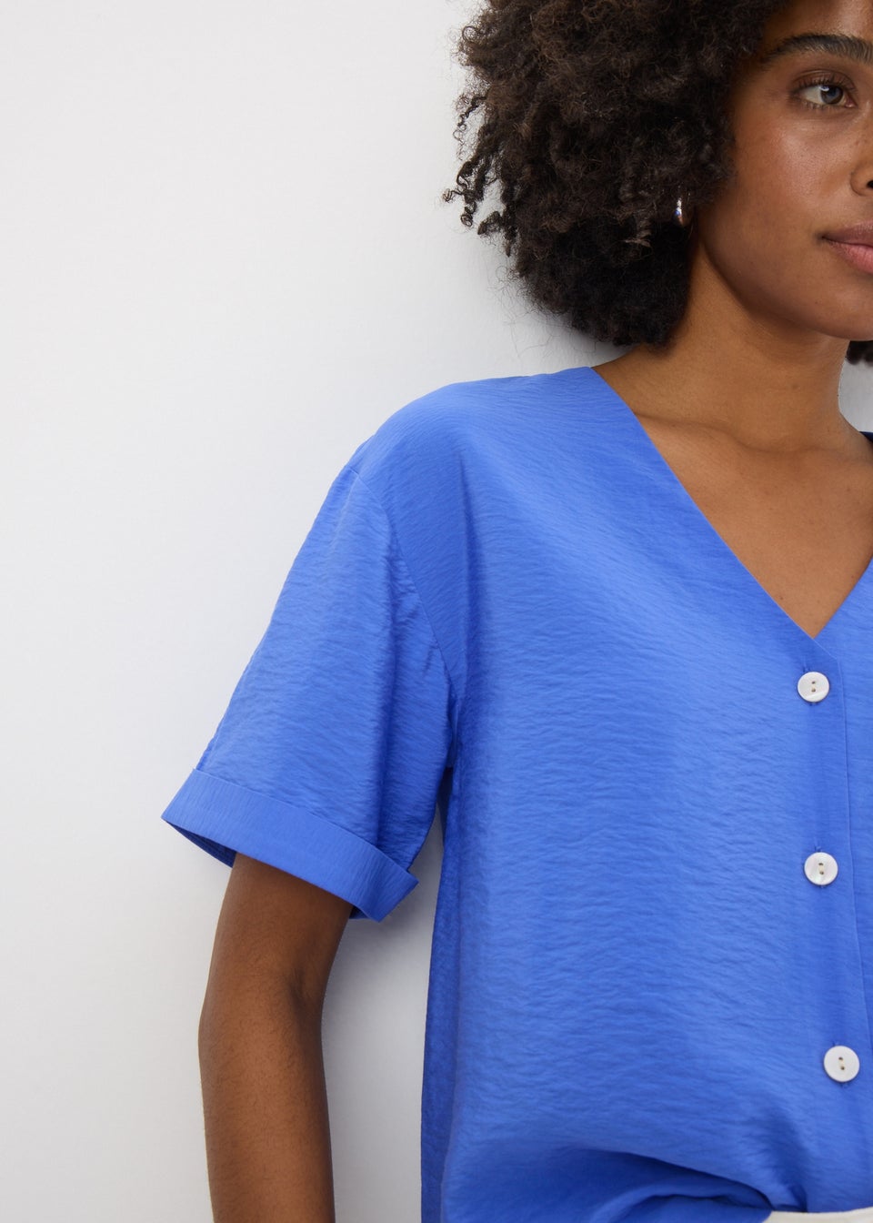 Blue V Neck Airflow Shirt