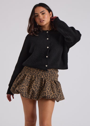 Urban Bliss Brown Leopard Balloon Mini Skirt