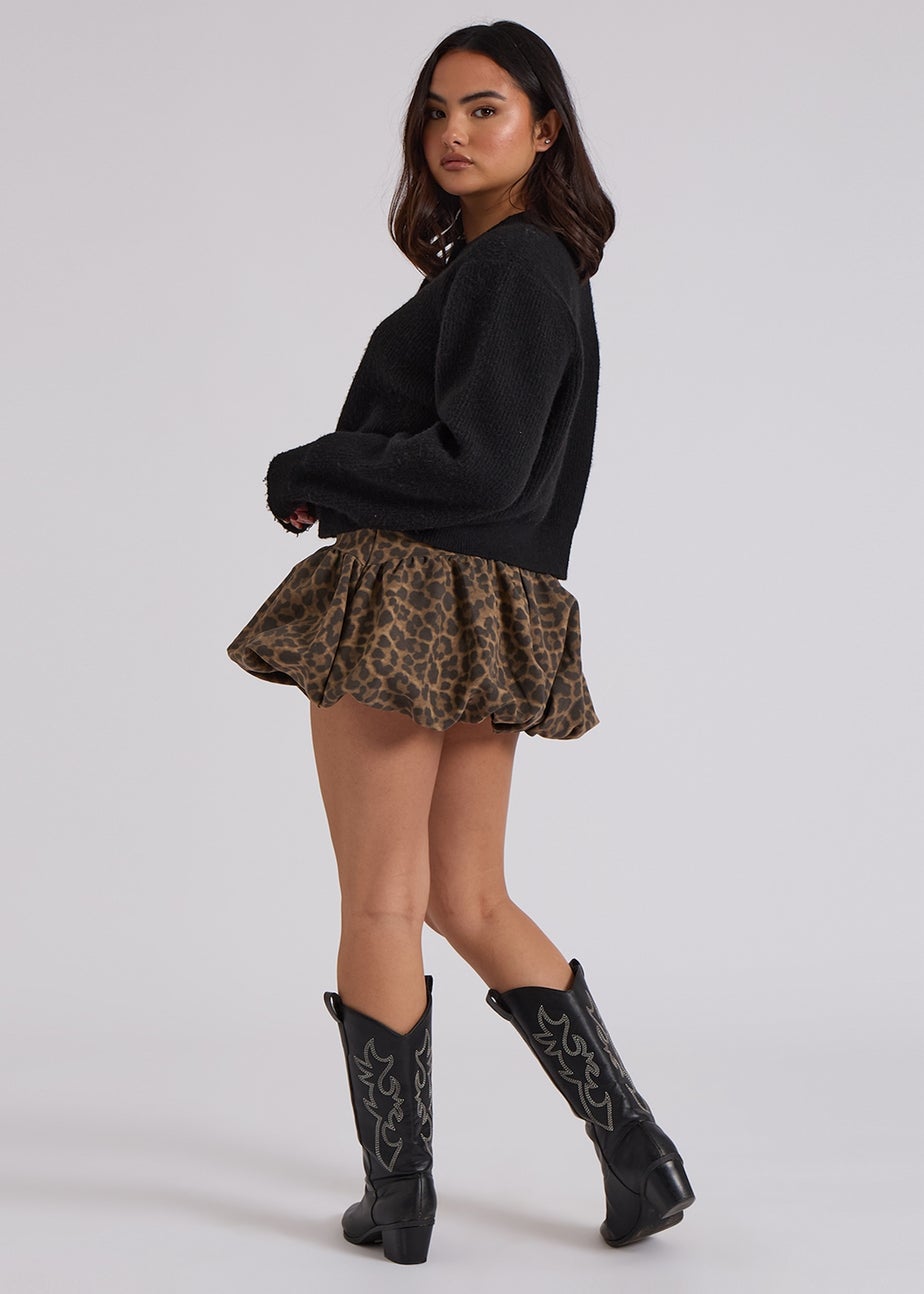 Urban Bliss Brown Leopard Balloon Mini Skirt