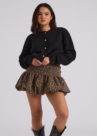 Urban Bliss Brown Leopard Balloon Mini Skirt