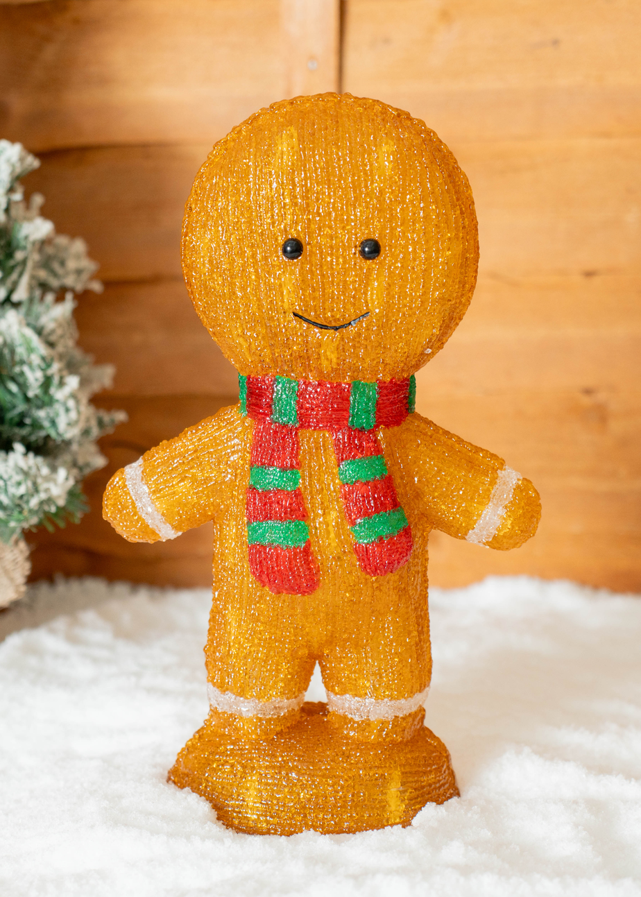 ValueLights Brown Gerry Gingerbread Man LED Christmas Decoration (40cm x 13cm x 20.3cm)