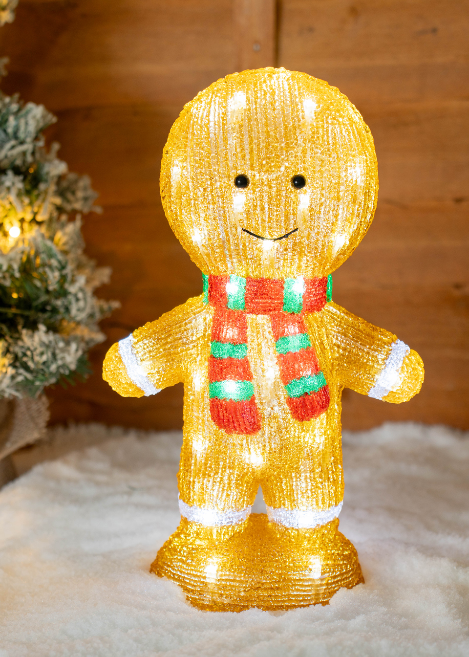 ValueLights Brown Gerry Gingerbread Man LED Christmas Decoration (40cm x 13cm x 20.3cm)