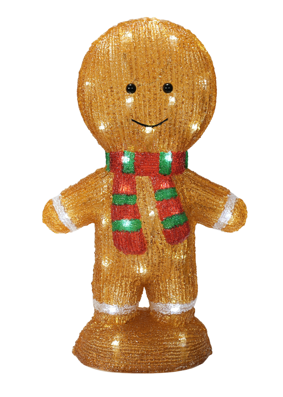 ValueLights Brown Gerry Gingerbread Man LED Christmas Decoration (40cm x 13cm x 20.3cm)