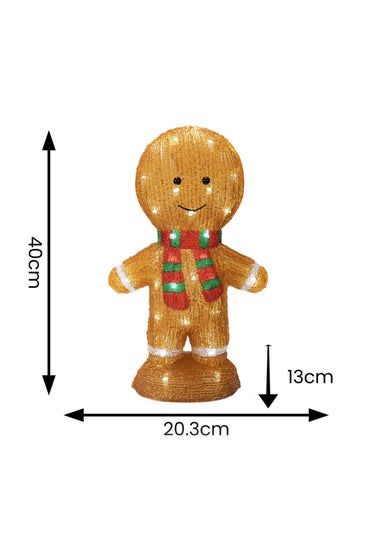 ValueLights Brown Gerry Gingerbread Man LED Christmas Decoration (40cm x 13cm x 20.3cm)
