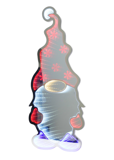 ValueLights Silver Gareth Gonk Infinity Style LED Christmas Decoration (57cm x 15cm x 20cm)