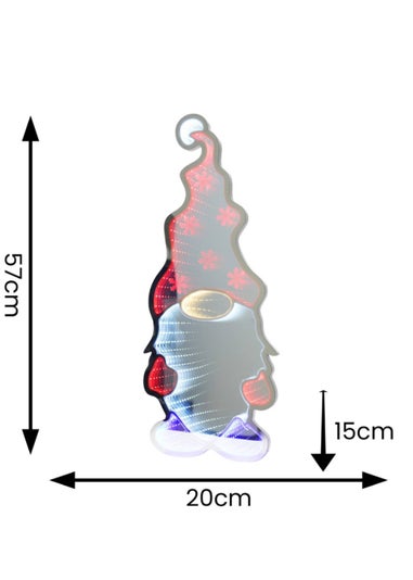 ValueLights Silver Gareth Gonk Infinity Style LED Christmas Decoration (57cm x 15cm x 20cm)