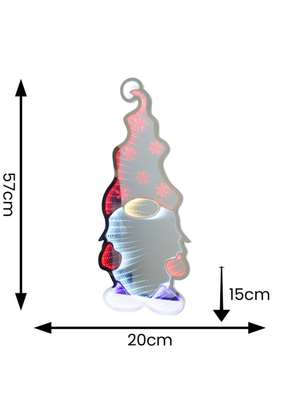 ValueLights Silver Gareth Gonk Infinity Style LED Christmas Decoration (57cm x 15cm x 20cm)