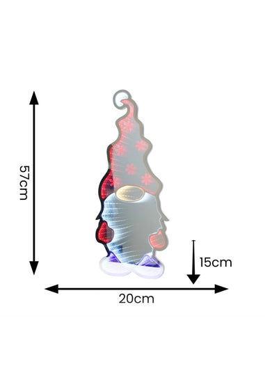 ValueLights Silver Gareth Gonk Infinity Style LED Christmas Decoration (57cm x 15cm x 20cm)