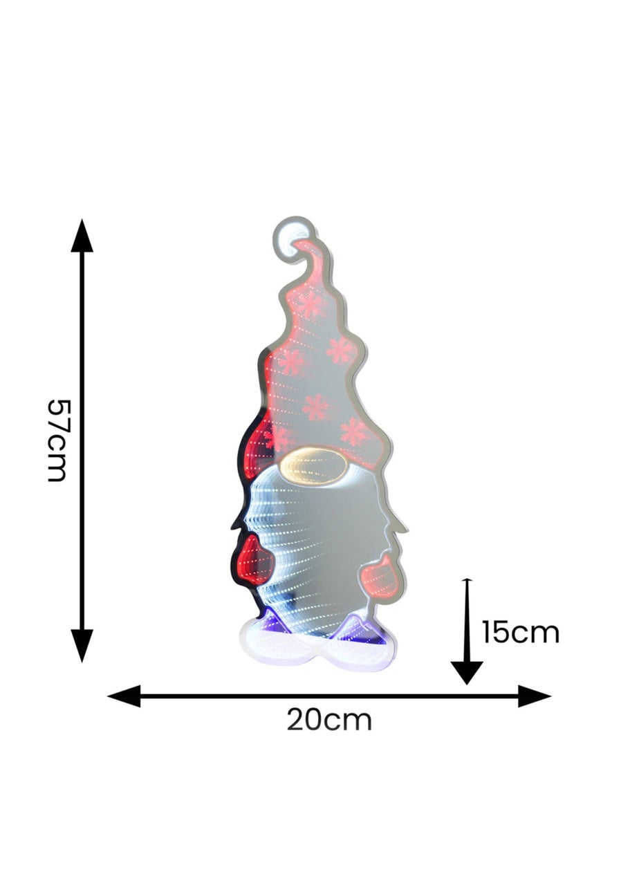 ValueLights Silver Gareth Gonk Infinity Style LED Christmas Decoration (57cm x 15cm x 20cm)