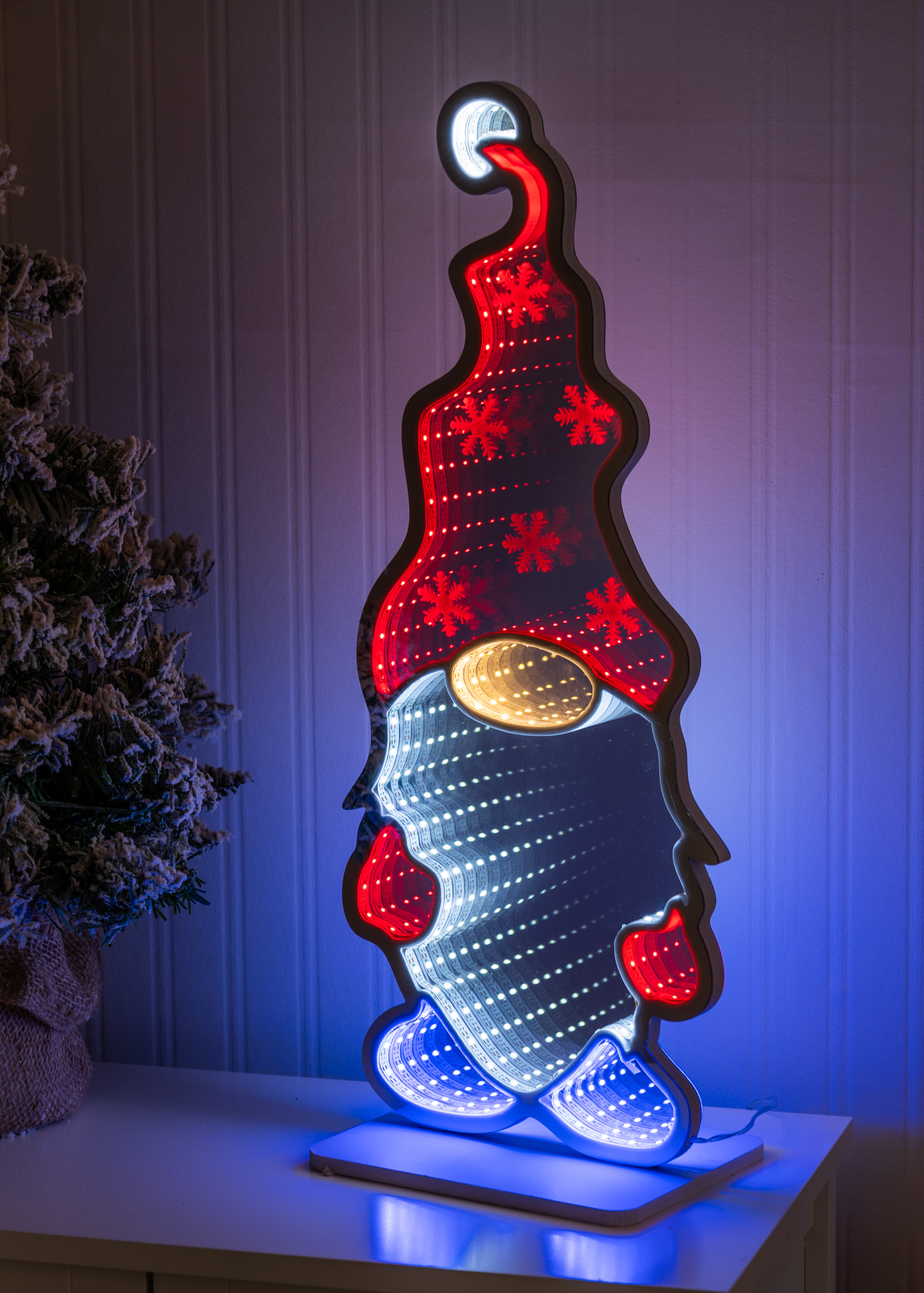 ValueLights Silver Gareth Gonk Infinity Style LED Christmas Decoration (57cm x 15cm x 20cm)