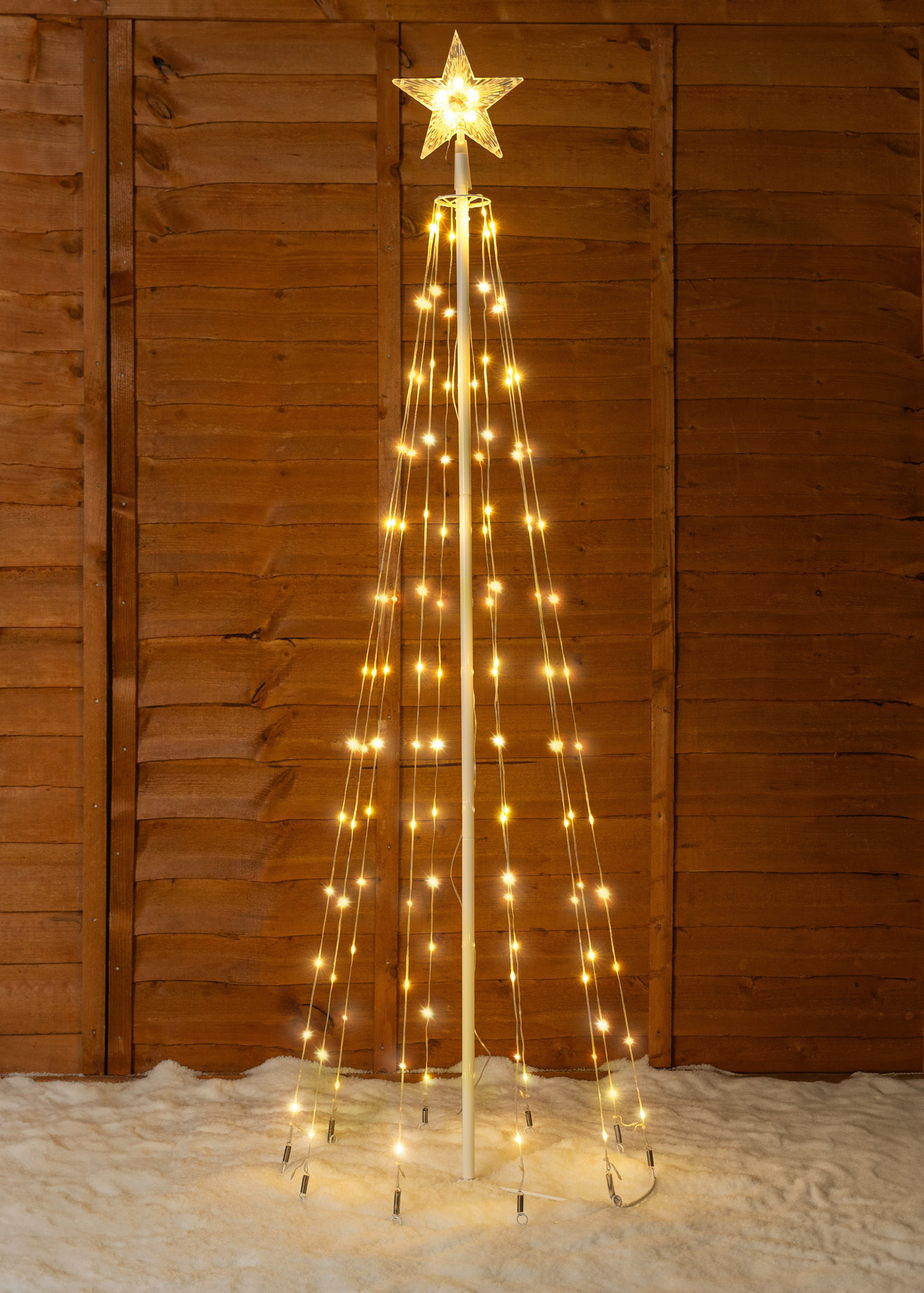 ValueLights White Balsam IP44 Maypole LED Christmas String Lights Decoration