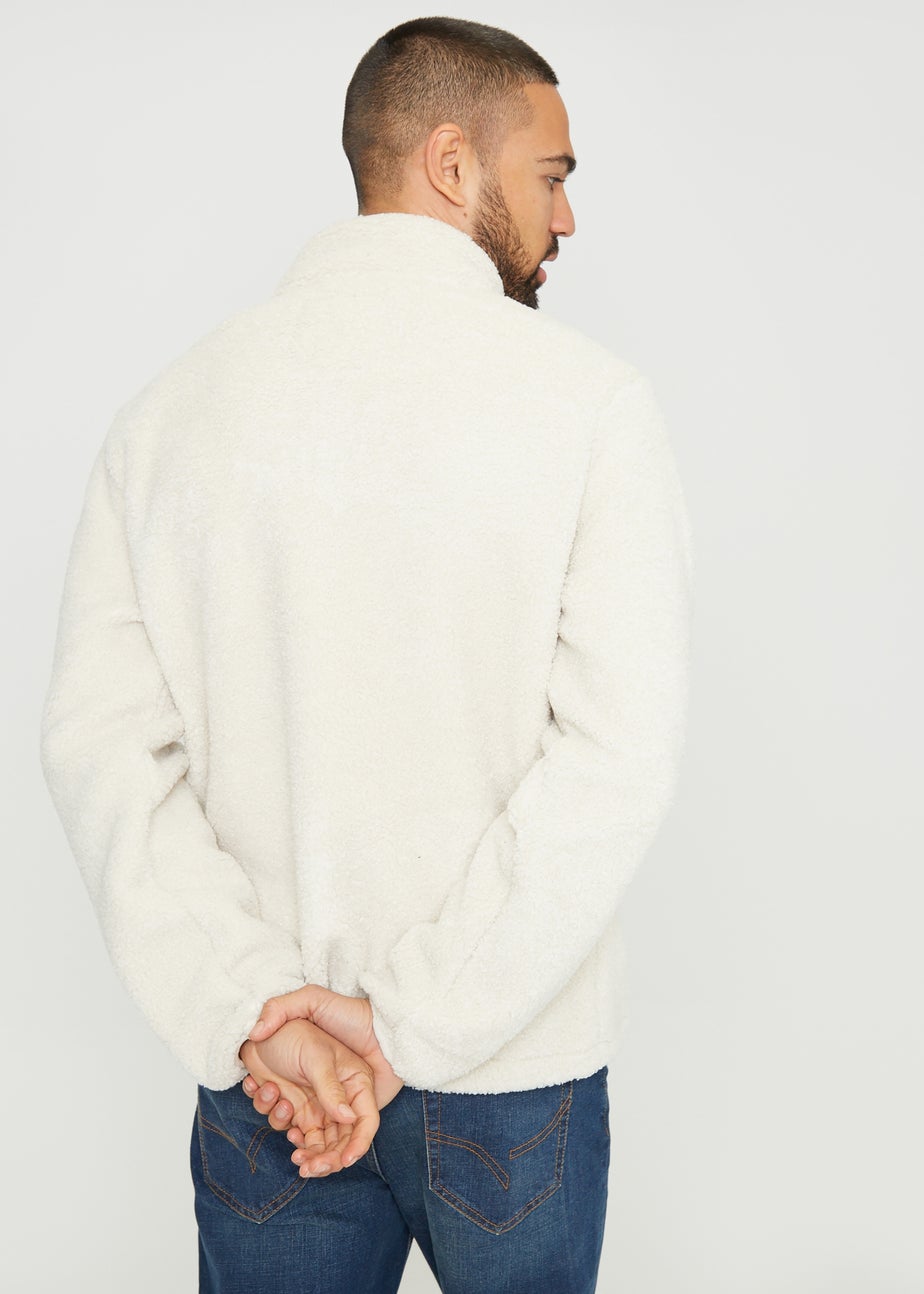 Threadbare Natural Zip Through Funnel Neck Borg Fleece