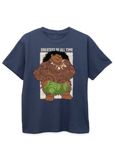 Disney Navy Moana Maui Greatest Of All Time Kids T-Shirt (3-13 Years)