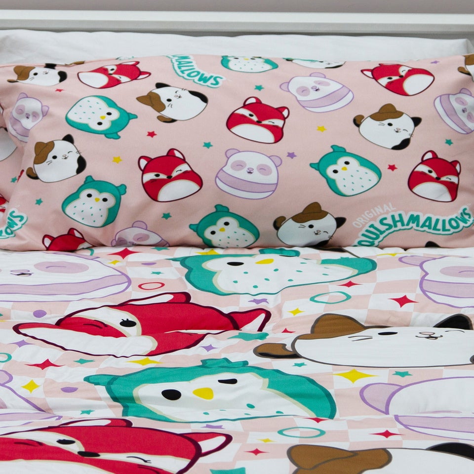 Squishmallows Logo Coverless Quilt Duvet Cover Set