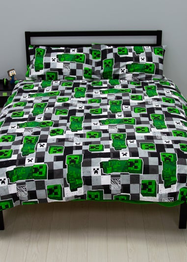 Minecraft Block Check Reversible Duvet Cover Set