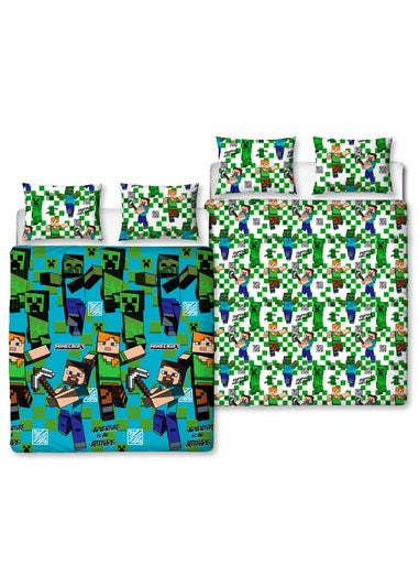 Minecraft Drawn Reversible Duvet Cover Set