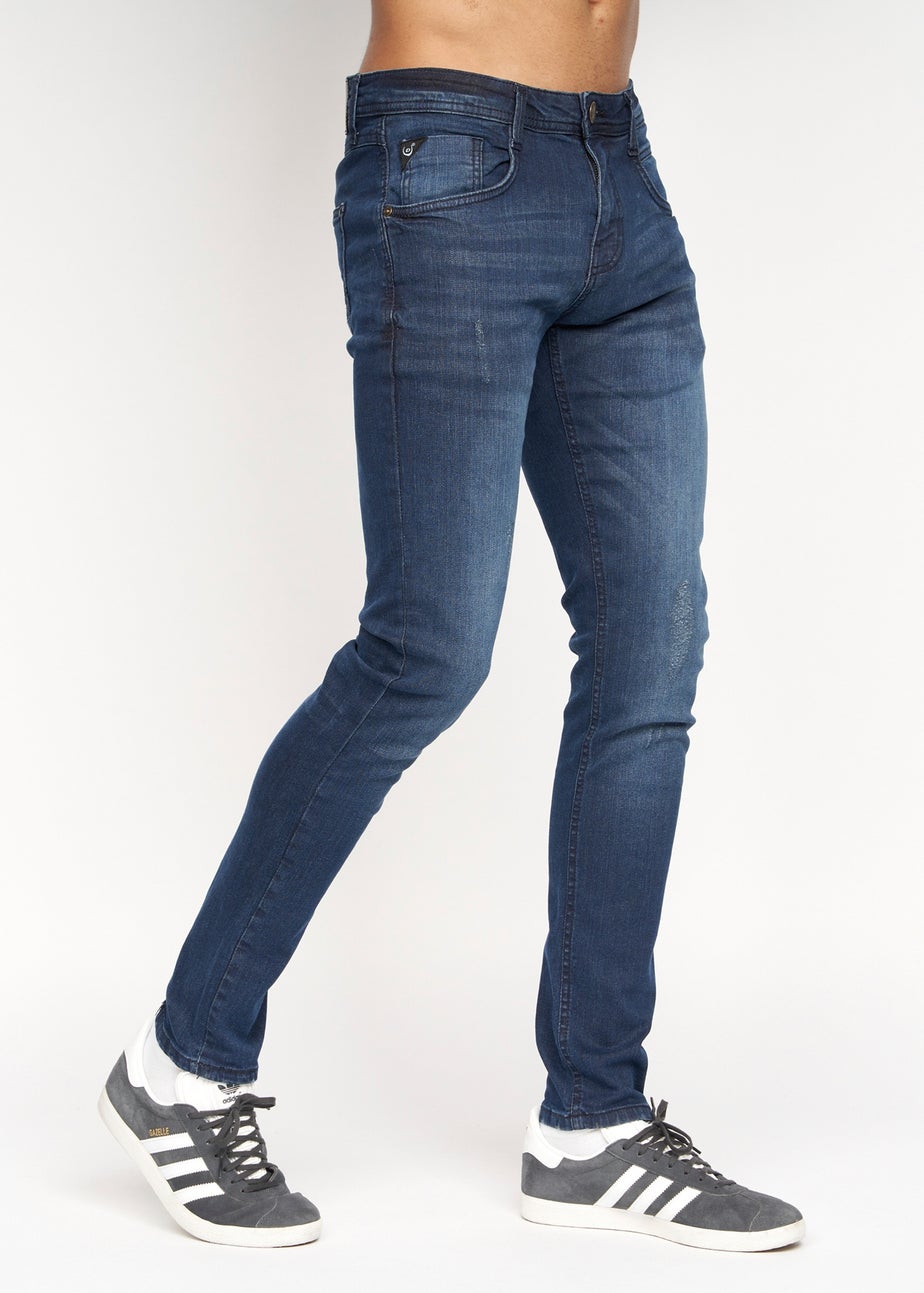 Duck & Cover Dark Wash Tranfold Slim Fit Jeans