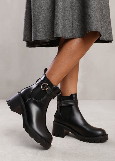 Where's That From Black Lyric Chunky Sole Ankle Boots