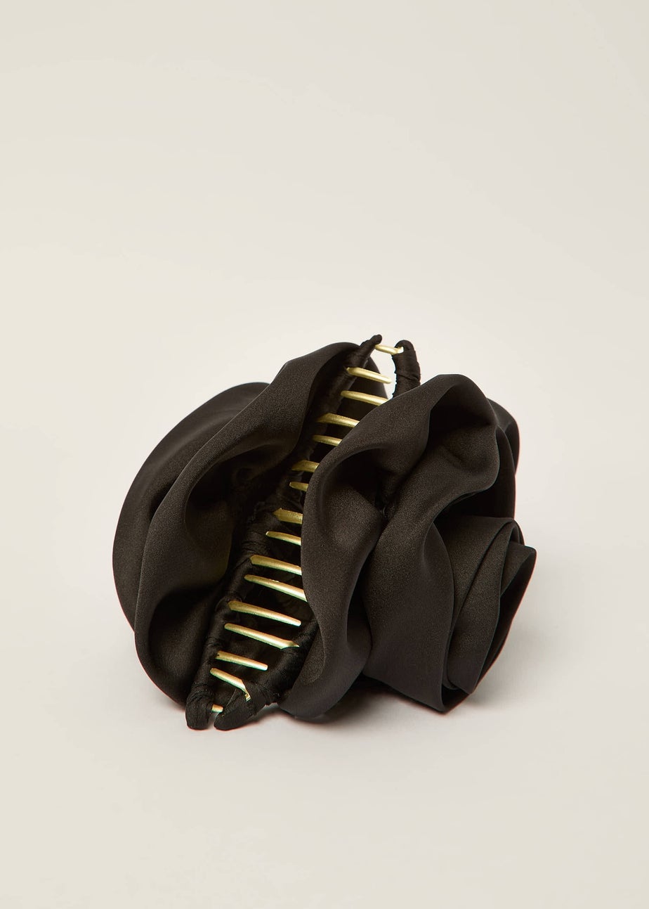 Madein Black Satin Rosie Claw Clip