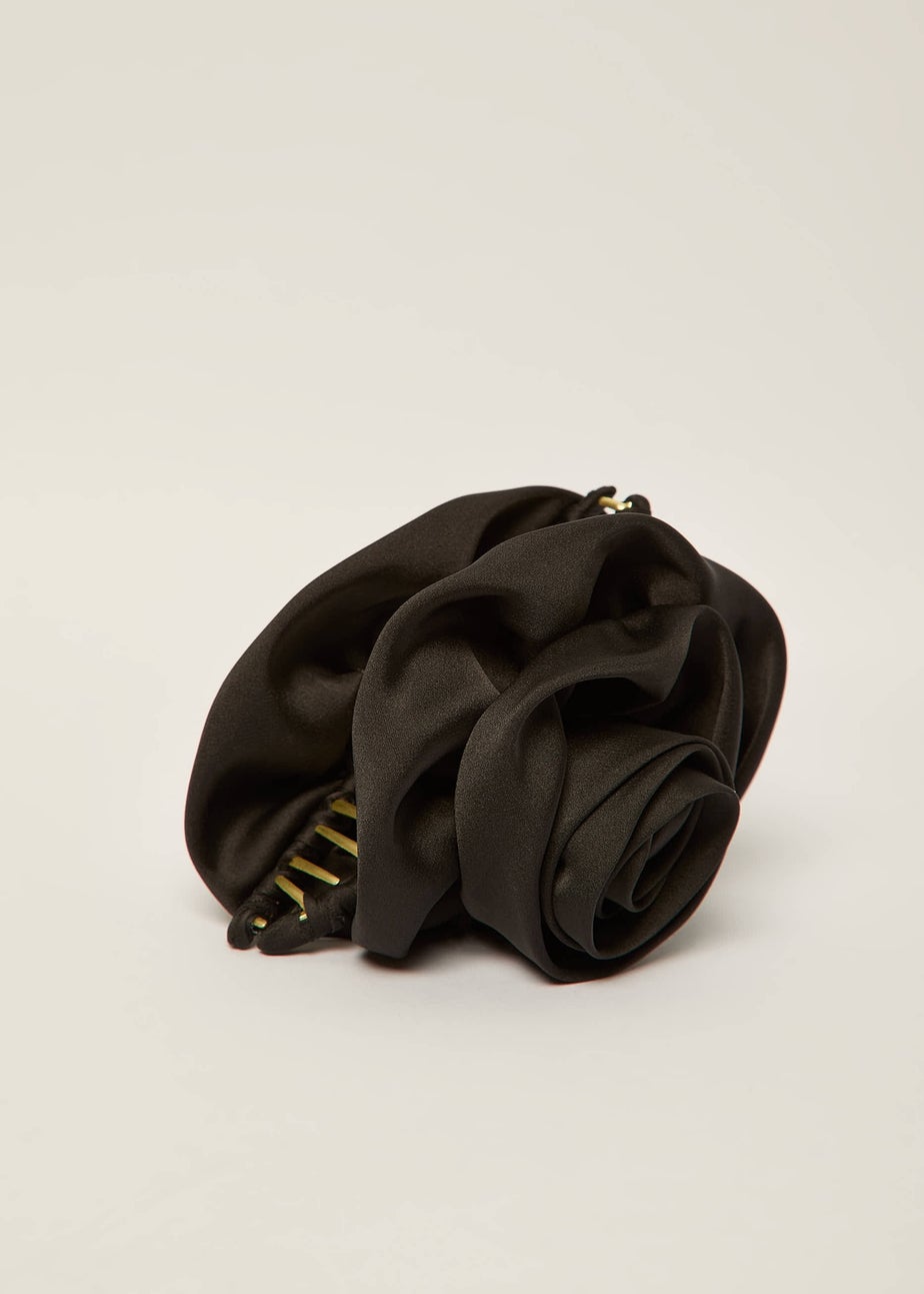 Madein Black Satin Rosie Claw Clip