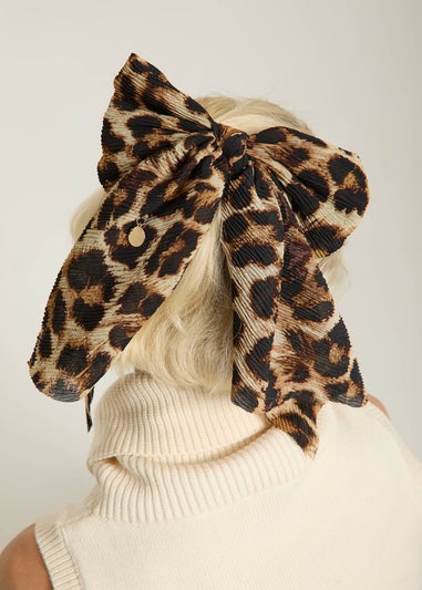 Madein Multi Oversized Leopard Halle Bow