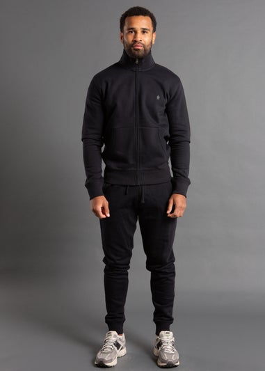 French Connection Navy Cotton Blend Funnel Neck Zip Jumper