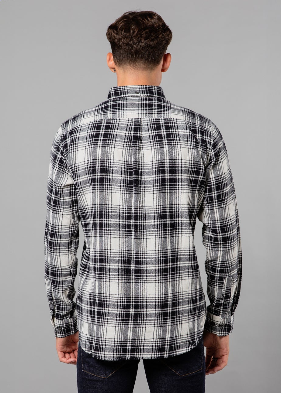 French Connection Ecru Cotton Flannel Long Sleeve Shirt