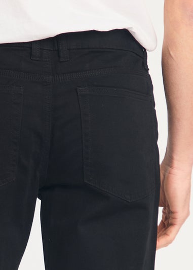 French Connection Black Cotton Five-Pocket Chino Trousers