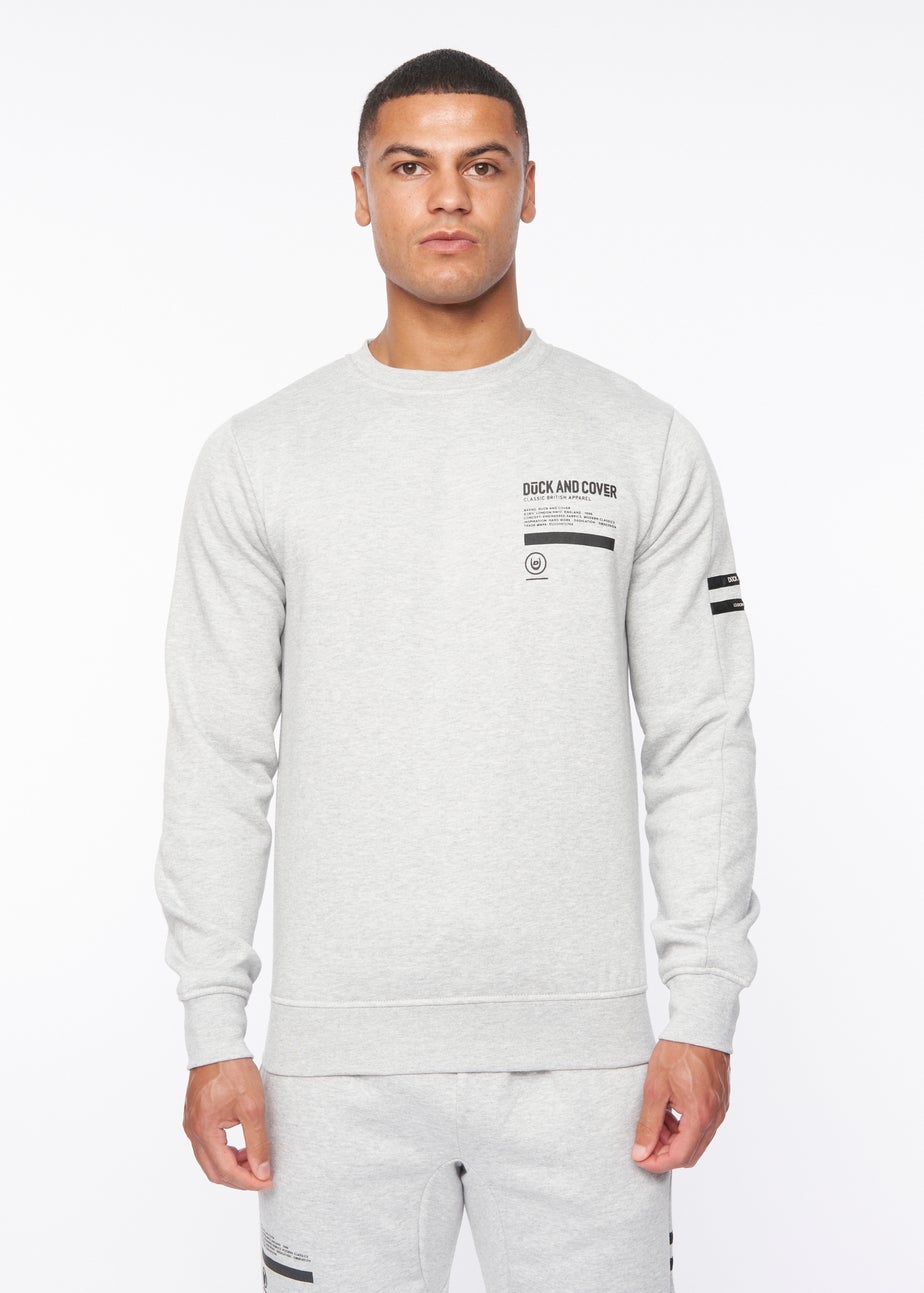 Duck & Cover Grey Marl Jennerkins Crew Sweatshirt