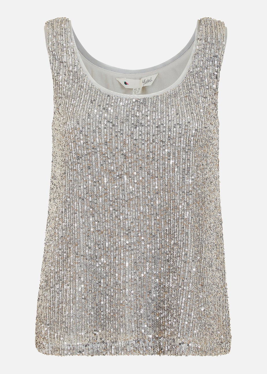 Yumi Silver Sequin Vest