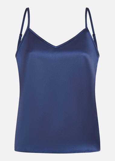 Yumi Navy Satin Cami Top