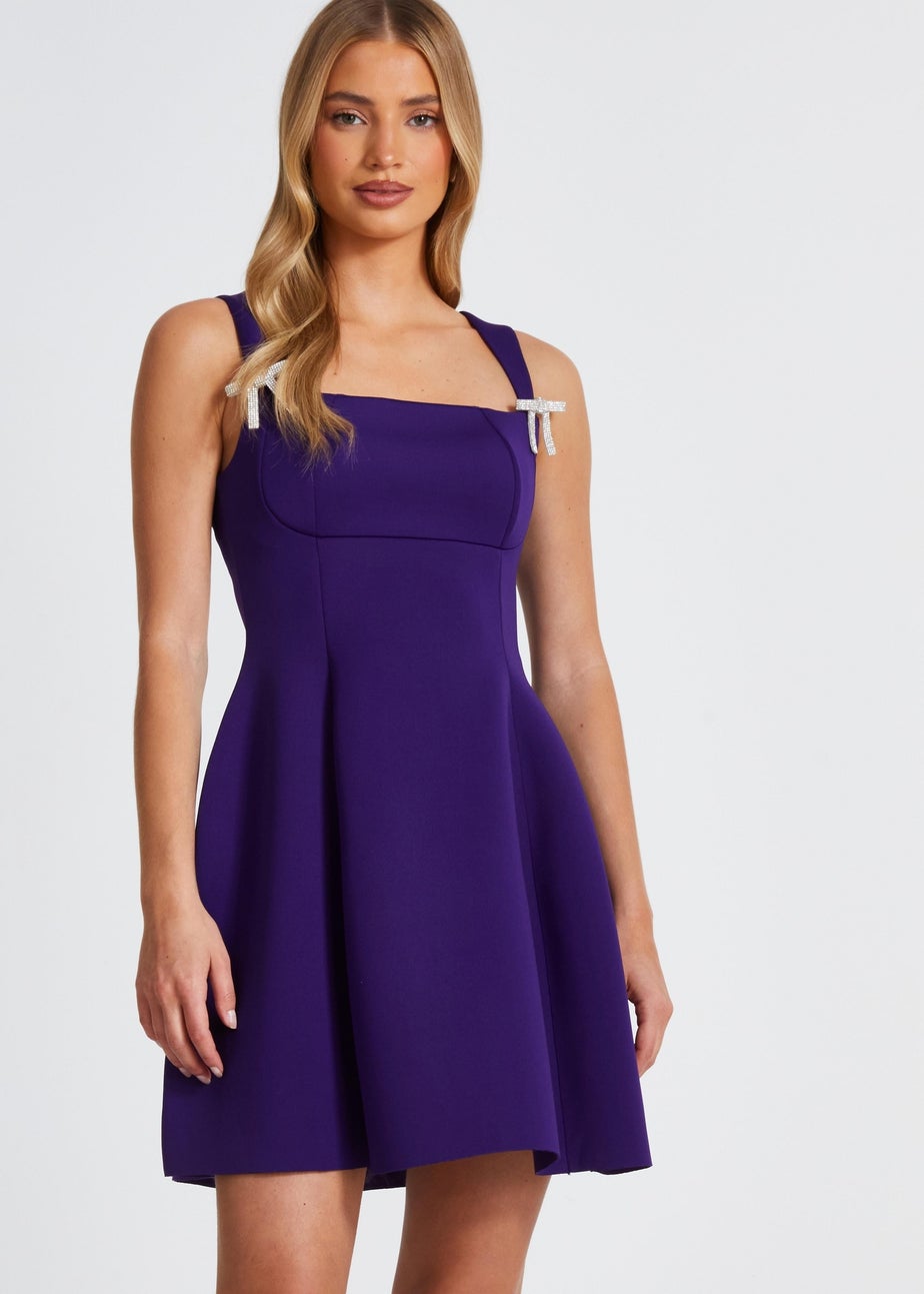 Quiz Purple A-Line Mini Dress