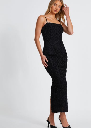 Quiz Black Floral Midaxi Dress