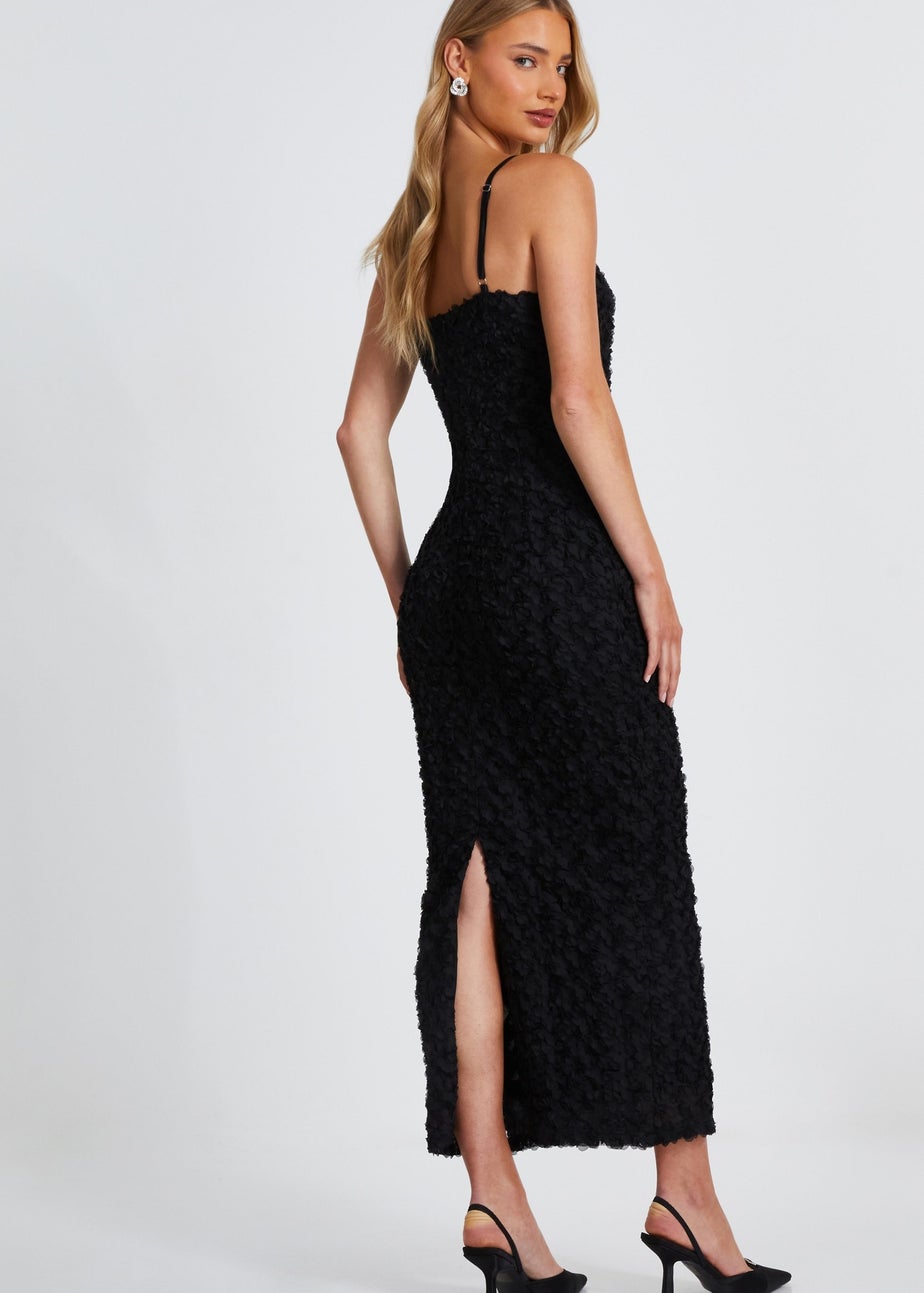Quiz Black Floral Midaxi Dress